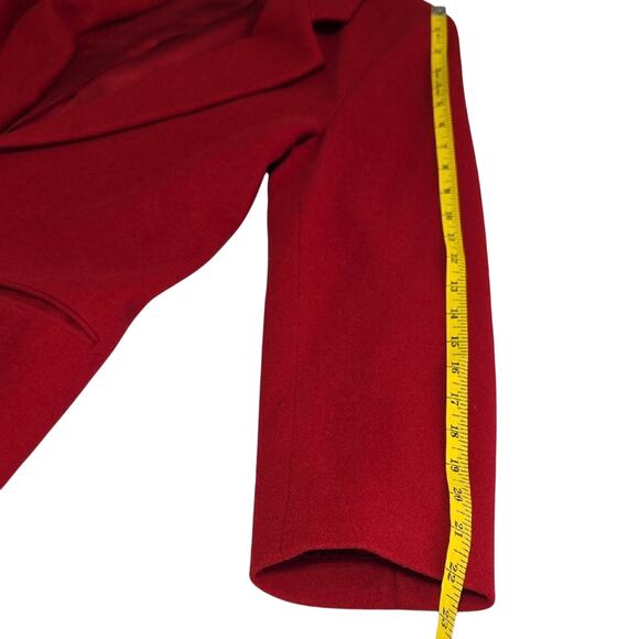 L.L. Bean Womens Sz 6 Red Cashmere Wool Shoulder Pads Made in USA Vintage Blazer - Picture 11 of 15